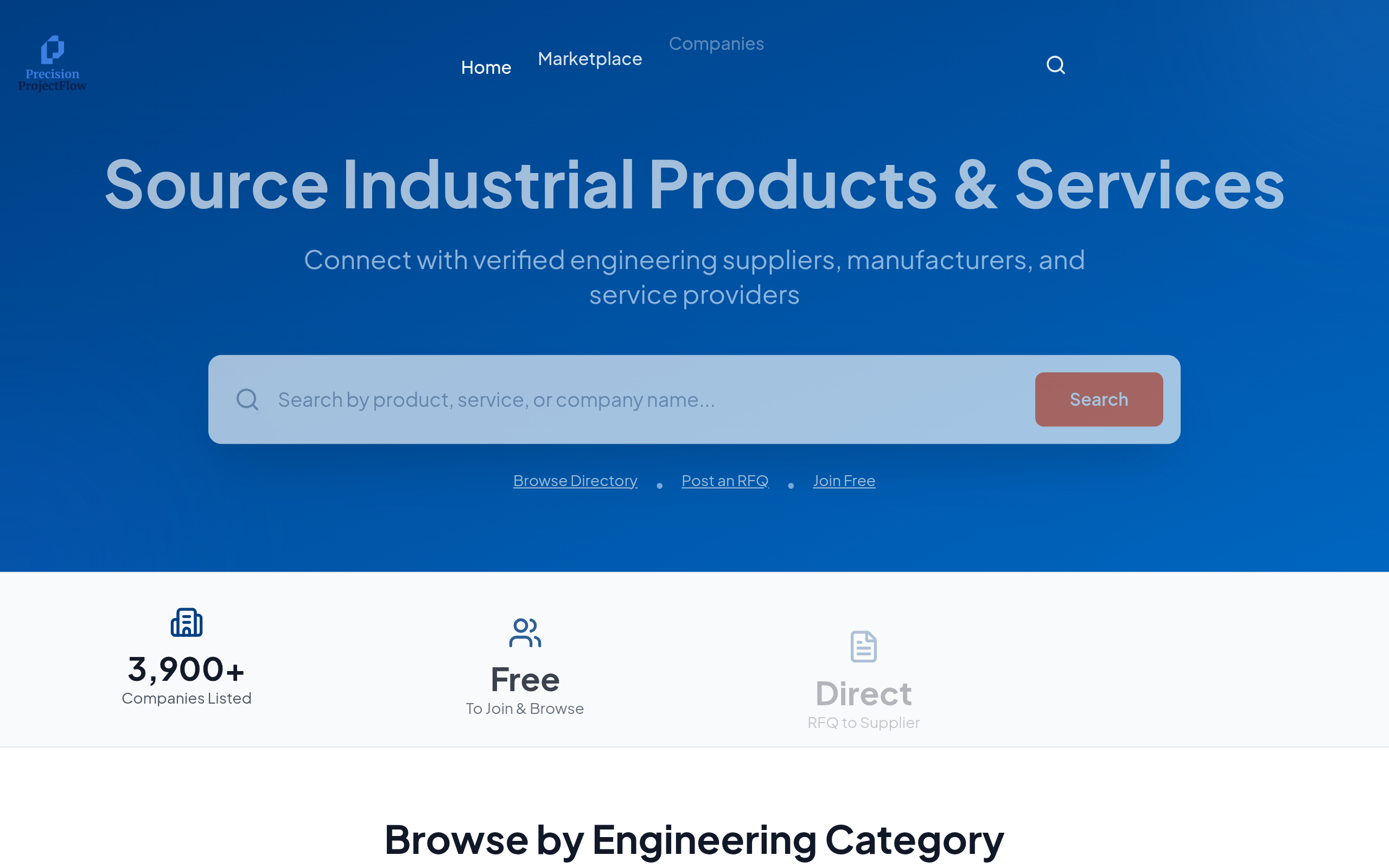 Precision ProjectFlow website screenshot